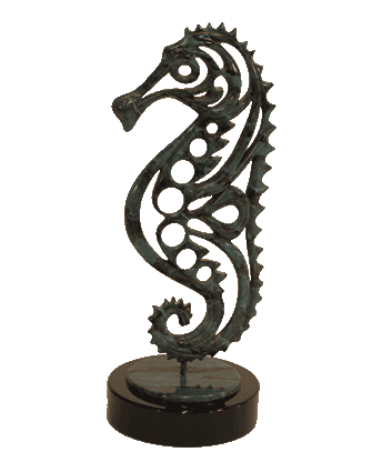 Bronze Sculpture - Seahorse by Brian Grossman